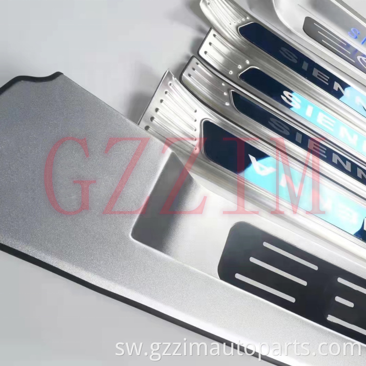 Vifaa vya gari aluminium alloy gari mlango sill strips mambo ya ndani na nje trim mlango screed misingi kwa Sienna